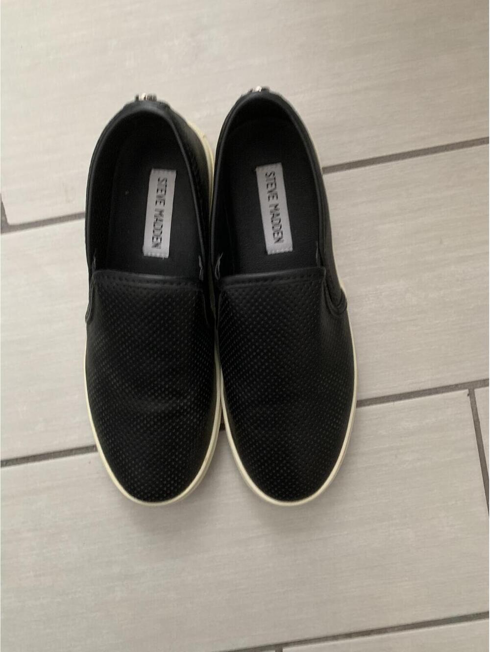 Steve Madden Black Leather Sneakers
